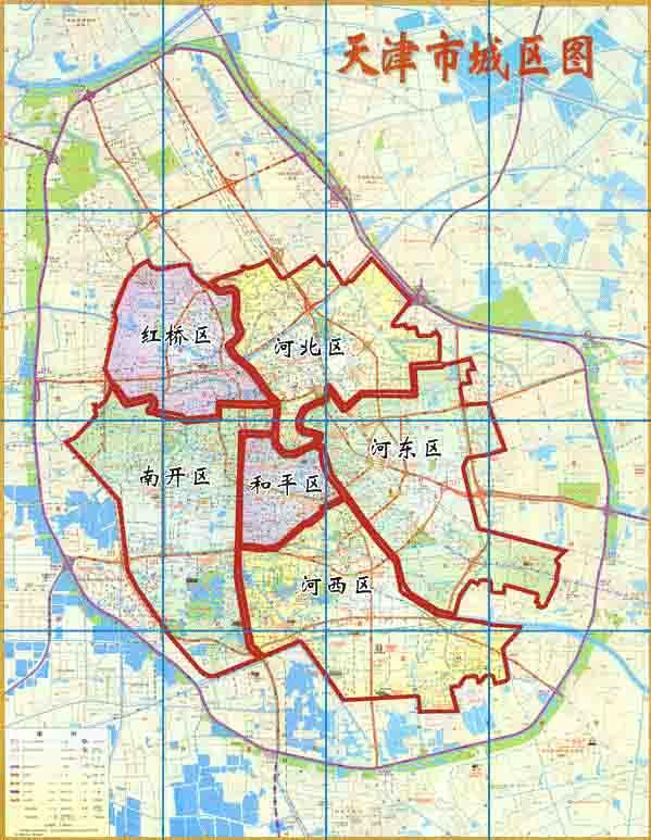 下面是天津市的市内六区与外环线的关系.