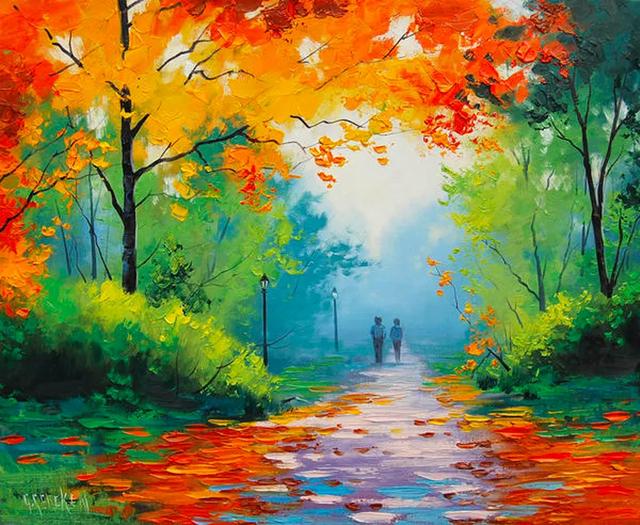 水粉风景画图片大全秋天水粉风景画作品欣赏