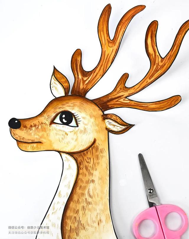 儿童画麋鹿图片(麋鹿绘画教案)