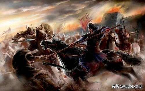 旗帜,各自带领800名精锐战士开道,处在山谷底,匈奴军在山上从四面射箭