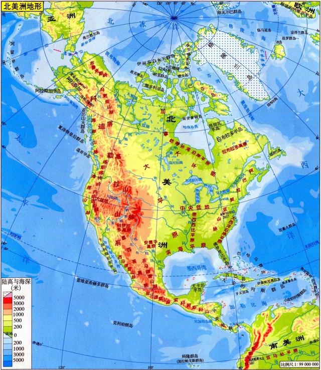 北美洲的地理思维图图片