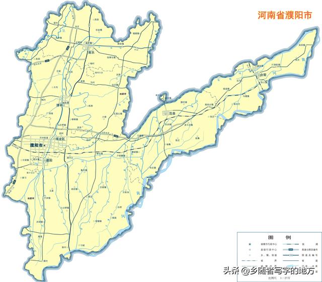 濮阳县地图高清版大图(濮阳县行政区域划分)