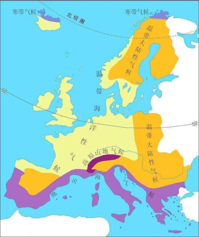 图1 欧洲的气候例题下图为欧洲地区略图,图中甲,乙,丙,丁四条线是重要
