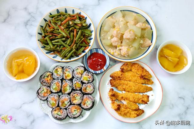 晒晒我家的晚餐，带孩子参观科技馆，到家半个多小时就开饭，真香