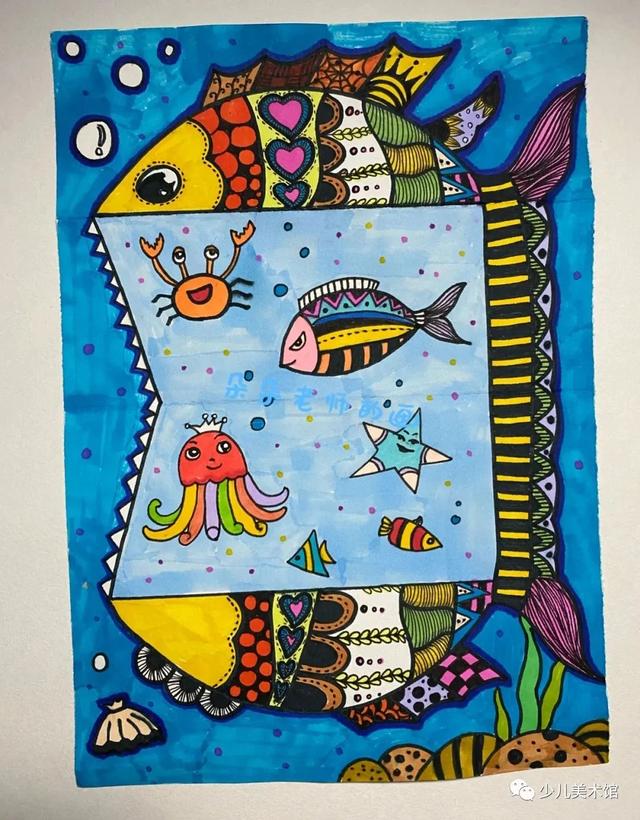 精选54张创意少儿绘画 装饰线描优秀范画,让孩子轻松上手