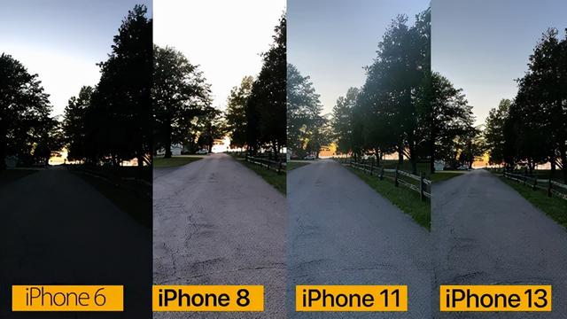 iPhone6、iPhone8、iPhone11、iPhone13拍照对比：夜拍差距很明显