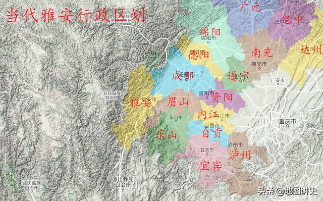 十三张四川雅安历朝行政区划图，从古老的严道到现代的雅安