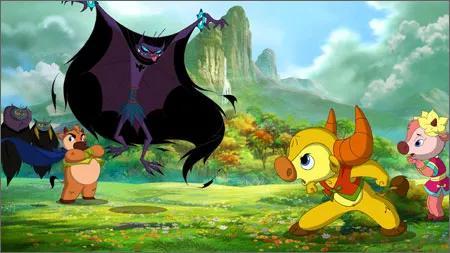 自卑的大角牛阴差阳错放出了邪恶的蝙蝠魔,给牛大都带来了灭顶之灾,却