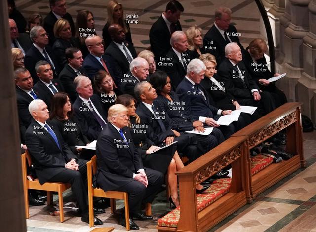 美国前总统老布什葬礼「美国六个总统在世」