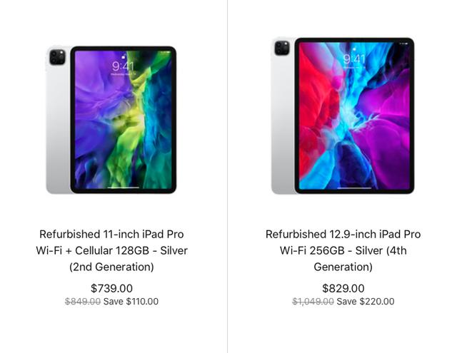 蘋果美國官網上架iPad Pro 2020官翻版本，售價真香
