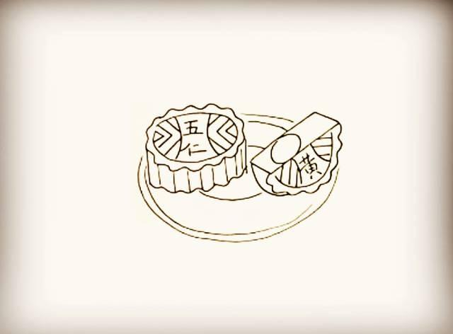 月饼简笔画图片简单（中秋节简笔画月饼怎么画）
