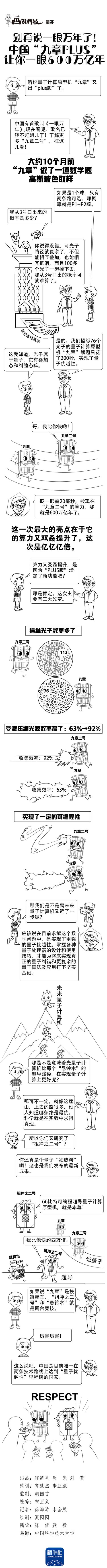 画说科技量子丨别再说一眼万年了！中国“九章PLUS”让你一眼600万亿年