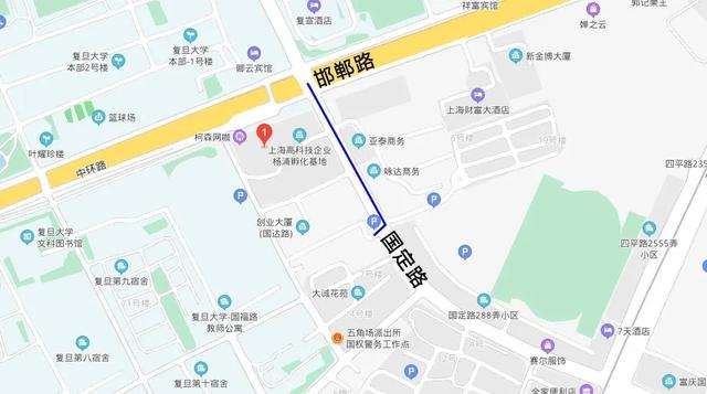 上海市杨浦区邯郸路220号复旦大学自驾·国达路二号停车场中环国定路