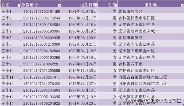 身份证号码查地址