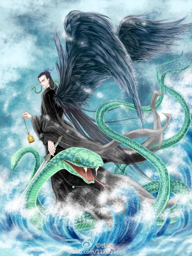 秋神蓐收《山海经 海外东经》记载:"东方句芒,鸟身人面,乘两龙.