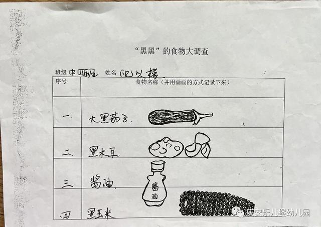 好吃的黑黑——诺亚舟庆安乐儿堡幼儿园中四班课程故事