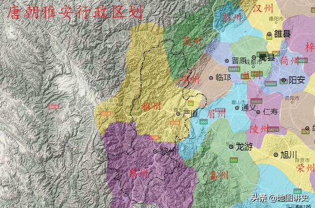 十三张四川雅安历朝行政区划图，从古老的严道到现代的雅安