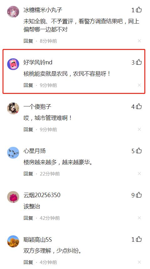 摊贩核桃摊被城管踢翻？城管：是摊贩打我们，我们在控制他