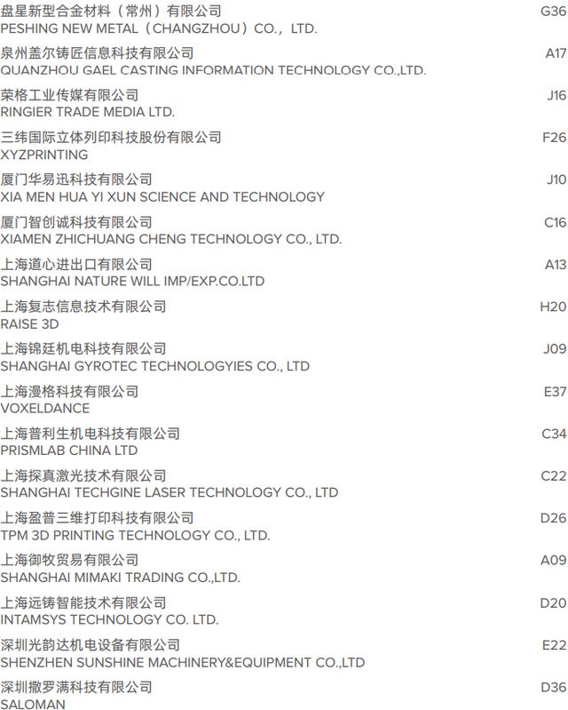 深圳机械展展商列表
