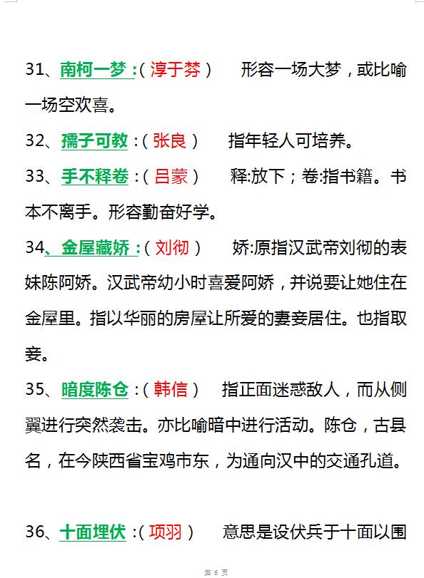 高考语文，113个和历史人物有关的成语，逆袭语文130+