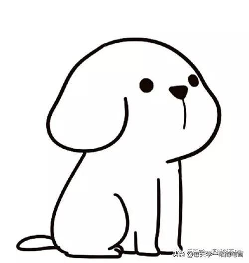 狗狗简笔画可爱版(简笔画狗狗可爱的动态)-艾拉养犬