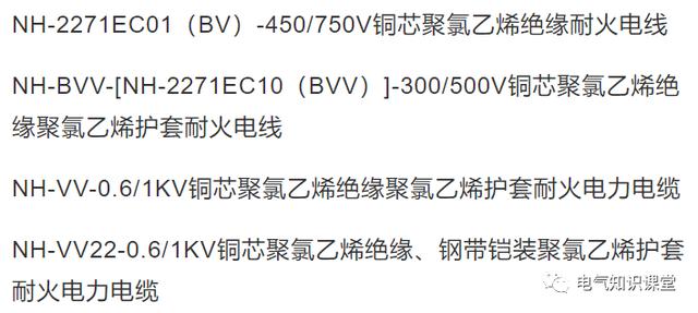 电缆规格型号一览表,电缆规格表