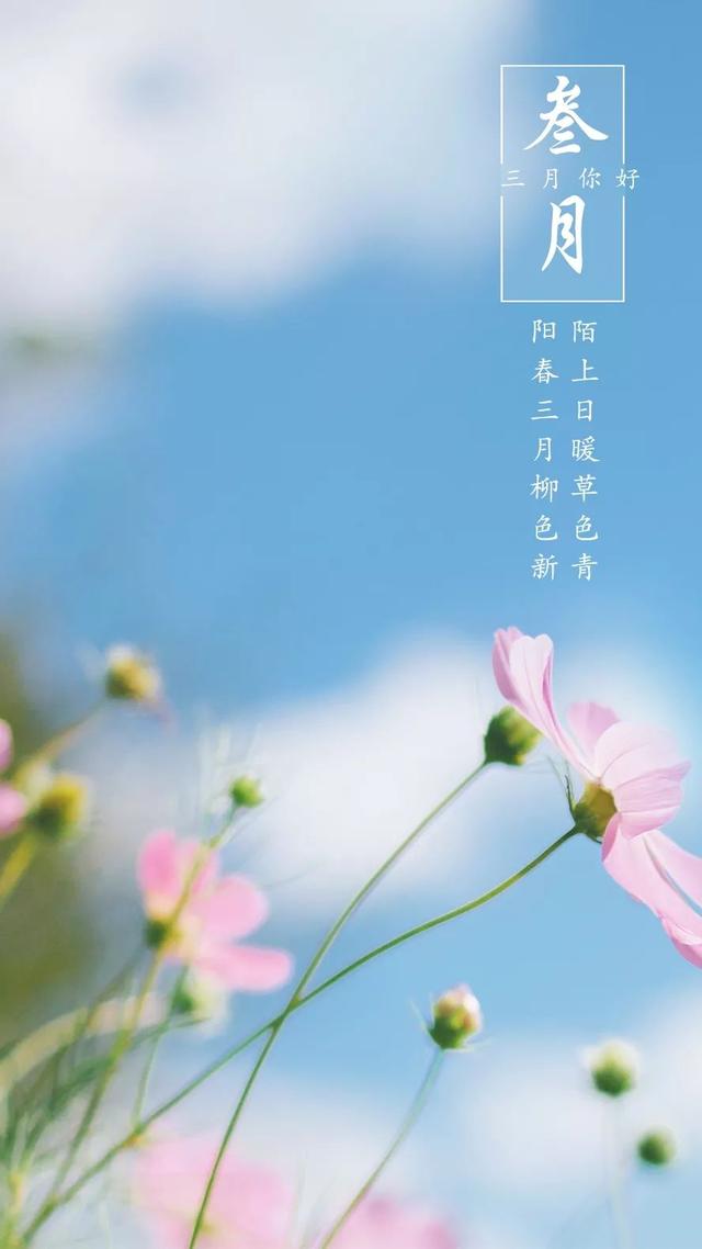 三月你好的海报图片大全带字 3月你好正能量心情说说