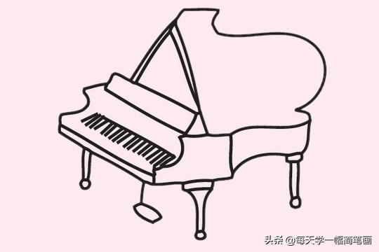 手绘钢琴键盘示意图图片