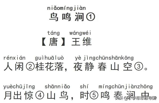 鸟鸣涧翻译小学生古诗鸟鸣涧