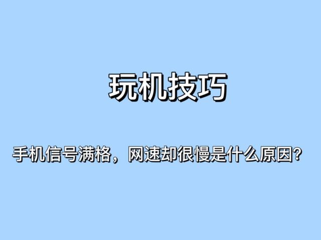 手机信号满格，网速却很慢是什么原因？