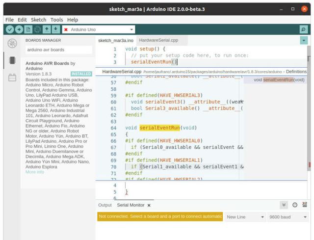 Arduino IDE 2.0测试版发布，带实时调试器、改进了用户界面