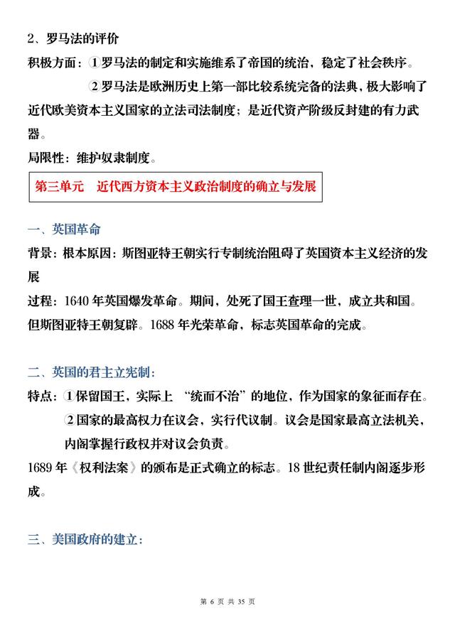 高中历史必考知识点总结，别再费劲抄笔记了，直接打印收藏