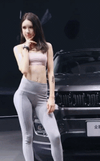 美女内涵GIF图片：叫你摸你就摸，哪那么多废话！