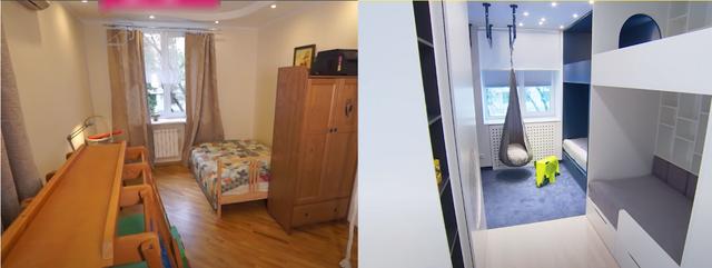 儿童房改造全过程：1间房定制2张高低床，有了三胎业主也不用换房