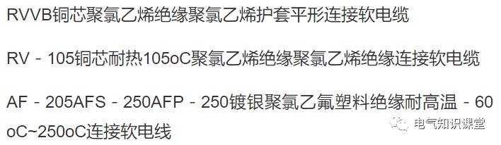电缆规格型号一览表,电缆规格型号有哪些