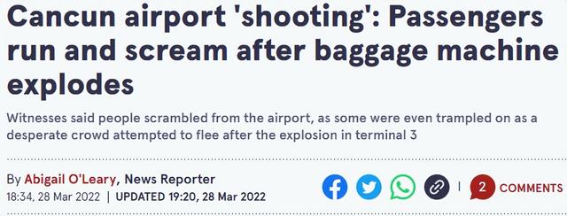 墨西哥坎昆机场疑爆枪击 旅客疯逃 多人被踩踏 秩序失控