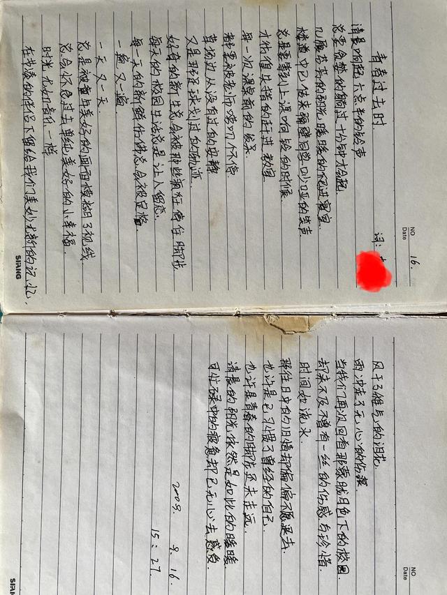 泛黄的青春日记本