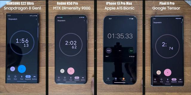 骁龙8Gen1、天玑9000、苹果A15、谷歌Tensor性能测试，差距太明显
