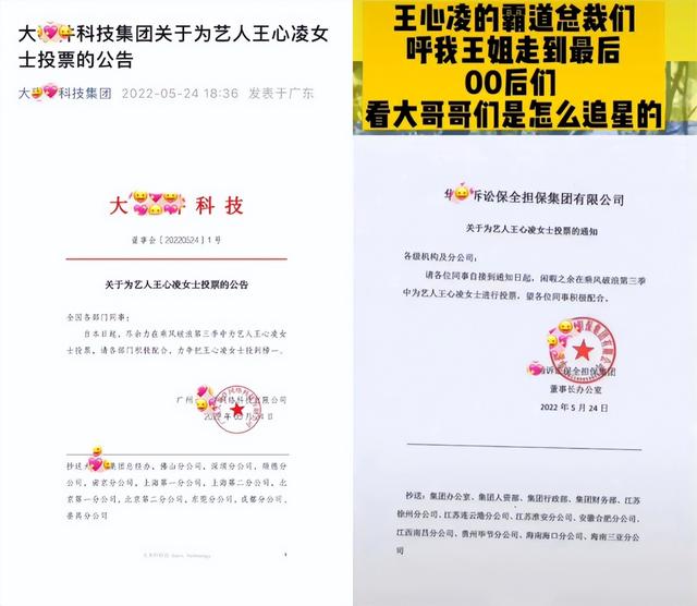 多家公司号召员工为王心凌投票