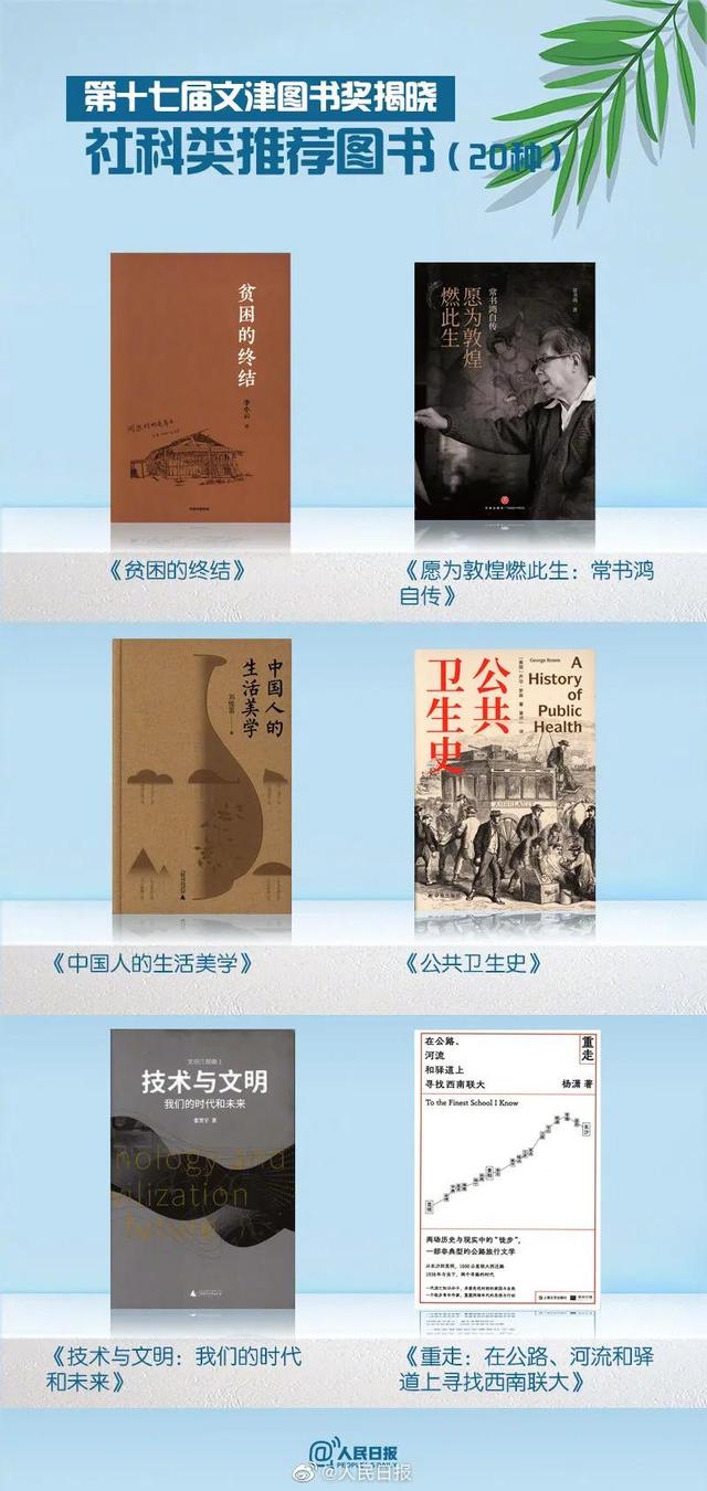 人民日报推荐，第十七届文津图书奖获奖书单