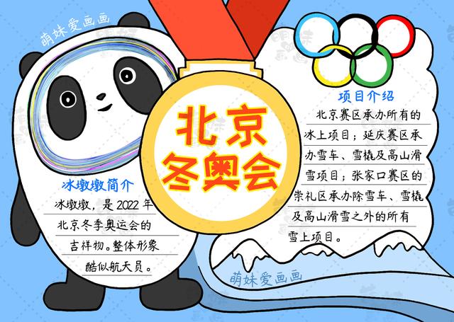 022年北京冬奥会手抄报绘画"