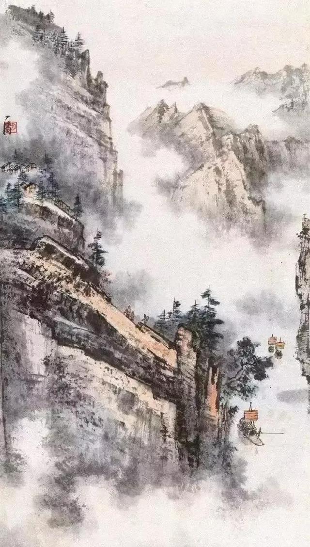 这幅精美的山水画有着幽雅的魅力和幽雅的意境插图