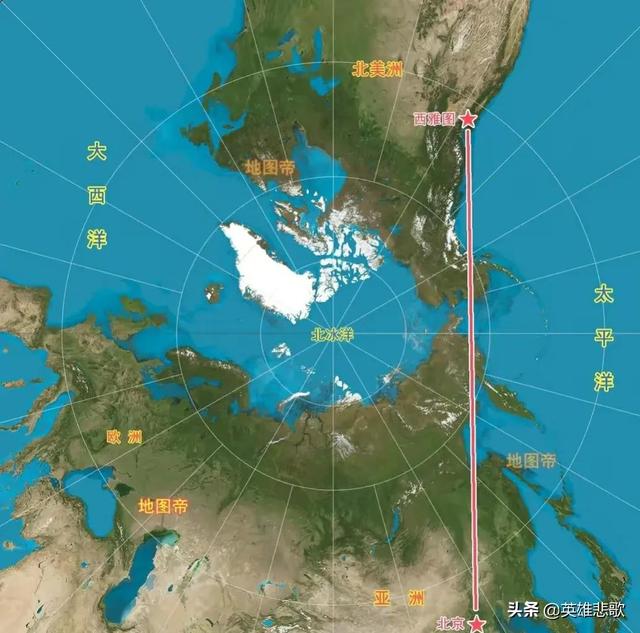 2,地球是圆的,从地图上看中美之间的距离跟实际情况不一样.
