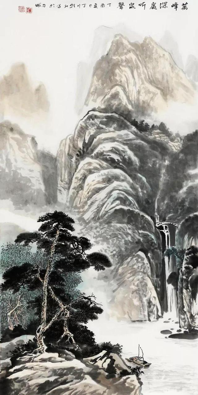这幅精美的山水画有着幽雅的魅力和幽雅的意境插图