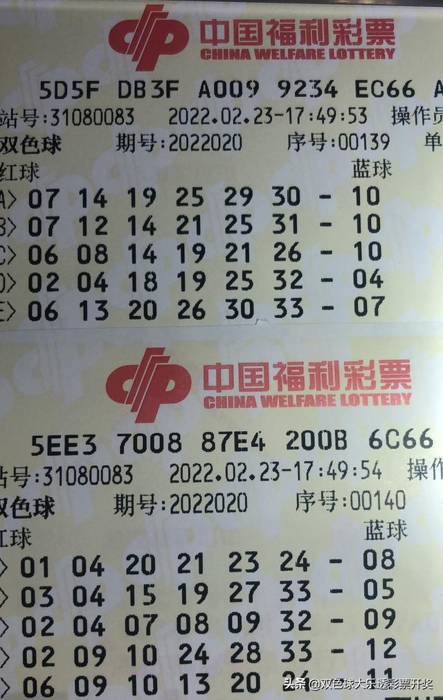 福彩双色球22039期周日4月10日实票10注本文内容仅供分析