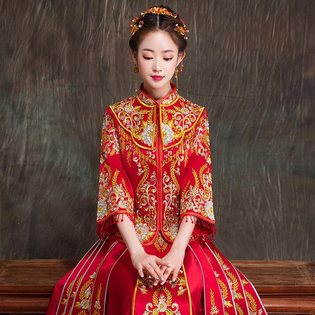 中国传统龙凤褂,秀禾服新娘服装排行榜