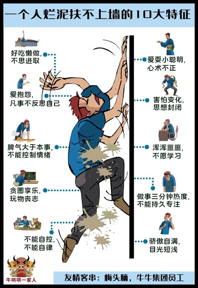 一个没出息，烂泥扶不上墙的人是什么样的？这十张图都说明白了