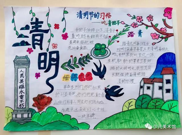2022清明节手抄报+主题画素材全集，不用担心老师的作业不会画啦