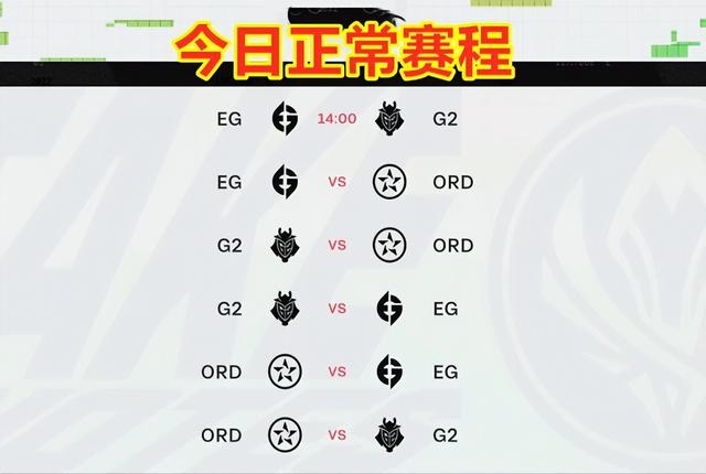 MSI季中赛：G2力压EG，EG完胜ORD，ORD妥妥陪跑的命