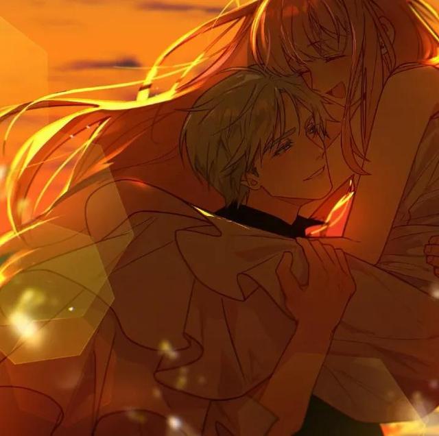 漫画情头：时光很匆忙，别错过落日与夕阳
